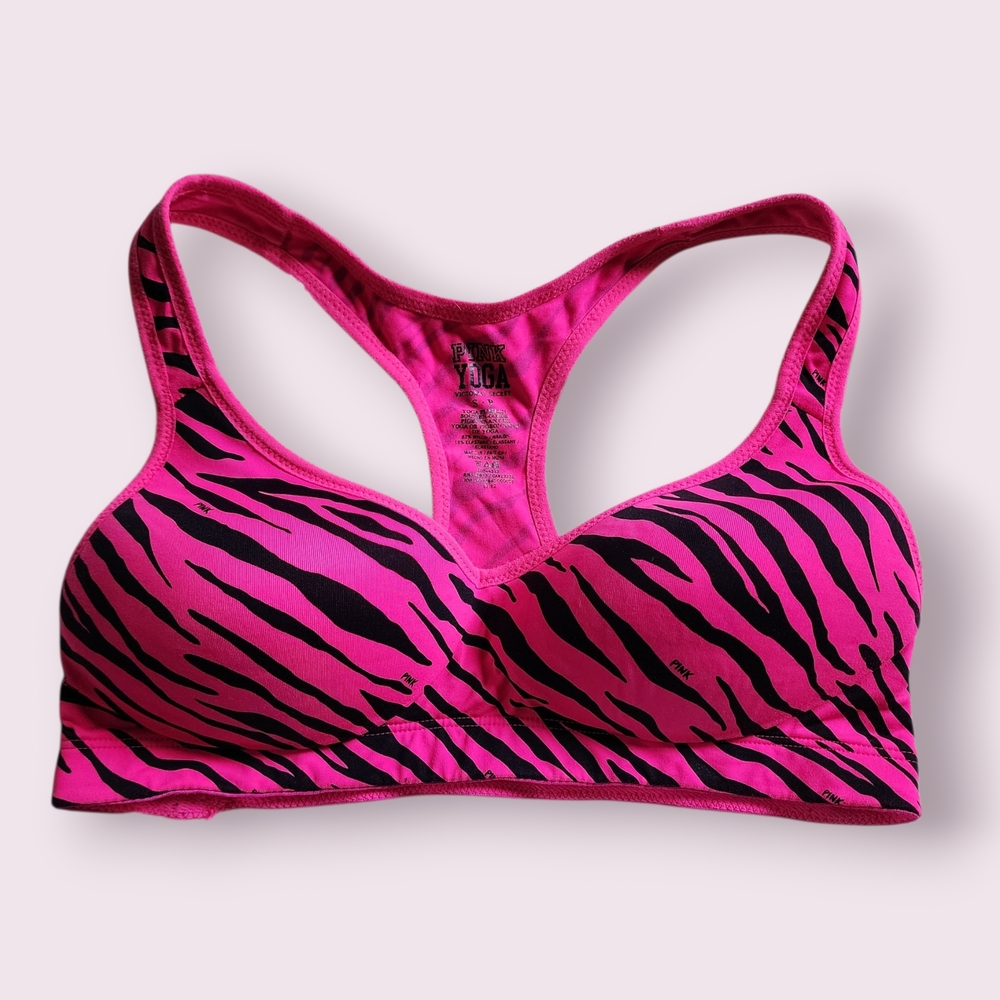Victoria's Secret Pink and Black Zebra Sports Bra Yoga